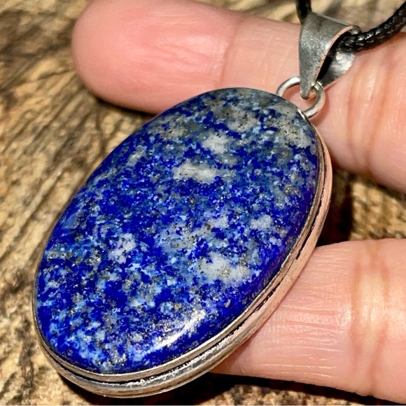 Pretty Dark Blue Lapis Lazuli Pendant 2” - Picture 3 of 13